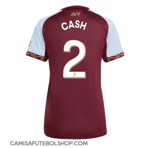 Camisa de time de futebol Aston Villa Matty Cash #2 Replicas 1º Equipamento Feminina 2025-26 Manga Curta